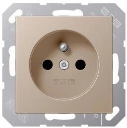 Jung A1520FKICH Steckdose französisch/belgisches System 16 A 250 V ~ SAFETY+ Duroplast lackiert Serie A champagner