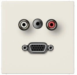 Jung MALS1072 Multimedia-Anschlusssystem Cinch Audio / Miniklinke 3 5 mm / VGA Serie LS wei&szlig;