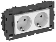 OBO Bettermann 6120432 Steckdose 0° 2-fach Schutzkontakt Connect 80 250V 10/16A Polycarbonat reinweiß RAL 9010 STD-D0C8 RW2