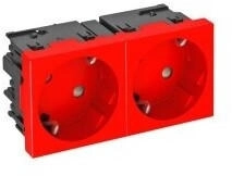 OBO Bettermann 6120489 Steckdose 33° 2-fach Schutzkontakt Connect 45 250V 10/16A Polycarbonat signalrot RAL 3001 STD-D3SC SRO2