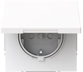 Busch-Jaeger 20EUKB-44G SCHUKO&reg; Steckdose Safety+ studiowei&szlig; mit Klappdeckel Busch-art linear&reg; 2CKA002018A1575 20EUKB44G