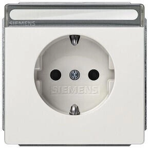 Siemens 5UB1857 DELTA style SCHUKO-Steckdose mit Schriftfeld u. erh. Berührungsschutz titanweiß