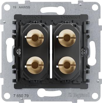 Legrand 765079 SEANO Einsatz 2-fach Lautsprecher-Anschluss mit 4 mm-Buchsen 1