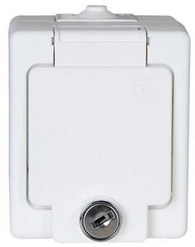 Kopp 105602008 STANDARD - Schutzkontakt-Steckdose Klappdeckel abschlie&szlig;bar Farbe: arktiswei&szlig;
