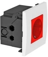 OBO Bettermann 6119403 Steckdoseneinheit Modul 45 1fach 84x84x59mm Polycarbonat signalrot RAL 3001 SDE-RW D0RT1