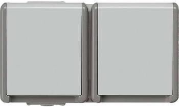 Siemens 5UB4725 DELTA fl&auml;che IP44 AP SCHUKO-Steckdose 2-fach waagerecht mit erh. Ber&uuml;hrungsschutz