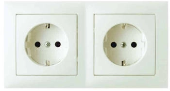 Berker 47208982 Schutzkontakt-Steckdose 2-fach mit Rahmen