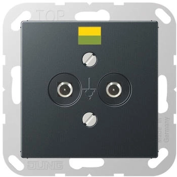 Jung A565-2BFANM Potentialausgleich-Steckdose (Thermoplast bruchsicher) Anthrazit Matt Serie A