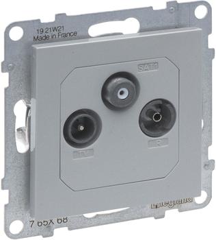 Legrand 765268 SEANO Durchgangsdose TV-R-SAT für HD-TV in der Farbausführung Aluminium lackiert 1