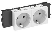 OBO Bettermann 6120362 Steckdose 0° 2-fach Schutzkontakt Connect 45 250V 10/16A Polycarbonat reinweiß RAL 9010 STD-D0C RW2