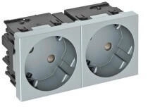 OBO Bettermann 6120493 Steckdose 33° 2-fach Schutzkontakt Connect 45 250V 10/16A Polycarbonat alu lackiert STD-D3SC AL2