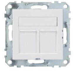 ELSO WDE002439 Datendose 2xRJ45 8/8 KAT.6A Geschirmt mit Zentralplatte Exxact weiss