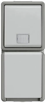Siemens 5TD4821 DELTA fläche IP44 AP Kombi aus Taster und SCHUKO-Steckdose mit erh. Berührungsschutz