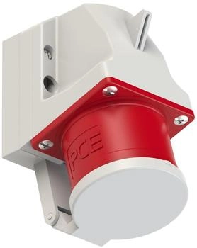 PCE 525-6d CEE-Wandgerätestecker 32A 5p 6h IP44 mit Deckel 5256d