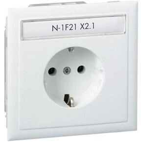 Schneider Electric 5975000 Schukosteckdose 1-fach inkl.Dose weiß R9016 Schriftfeld TYP:CYB-PS-SK1-9016