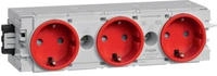Hager Steckdose 3fach m.Wago GS30003020 C-Profil verkehrsrot