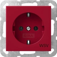 Gira System 55 Steckdose, 1f, rot, Unterputz, Steckdose CEE 7/3 (Typ F), IP20,