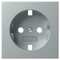Gira 492026, Gira 492026 Abdeckung f&uuml;r SCHUKO-Steckdose System 55 Farbe Alu
