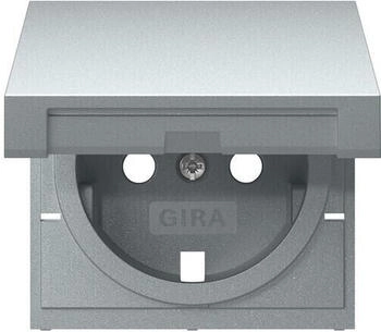 Gira 492226 Abdeckung für SCHUKO-Steckdose 16 A 250 V~ mit Klappdeckel System 55 Farbe Aluminium