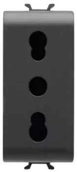 Gewiss GW12203 Standardsteckdose 16A 1 Modul Schwarz 1 Stück