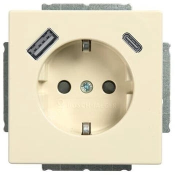 Busch-Jaeger 20 EUCB2USBAC-82 SCHUKO&reg;-/USB-A+C Steckdose Safety+ Elfenbeinwei&szlig; Plattform 63 2CKA002011A6302