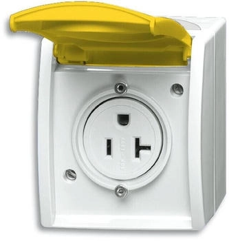 Busch-Jaeger 3016 EWN-54 | Busch-Nema-Steckdose mit gelbem Klappdeckel