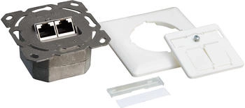 LogiLink Professional NP0125 RJ45 Cat.6 Anschlussdose (Unterputz) 2x RJ45 Stp (Vollgeschirmt) mit 40° Auslass