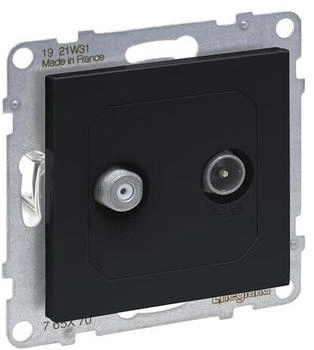 Legrand SEANO Einzeldose TV-SAT 2 Kabel Sternverkabelung HD-TV Anschlussdämpfung: 1.5 dB Farbe: Anthrazit lackiert 765470