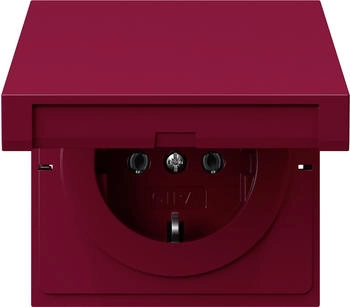 Gira 4454708 Schutzkontakt-Steckdose mit Klappdeckel WSV Flächenschalter Rot