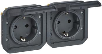 Legrand 069879L Plexo New Einsatz 2-f vorverdrahtete SSDO horizontal SL EB IP44IK08 Anthrazit 1