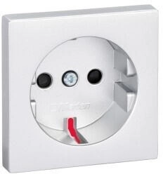 Merten MEG2330-0460 Zentralplatte f&uuml;r SCHUKO-Steckdosen-Einsatz Ber&uuml;hrungsschutz aluminium System M MEG23300460