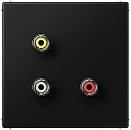 Jung MALS1031SW Multimedia-Anschlusssystem Cinch Audio / Composite Video Serie LS schwarz