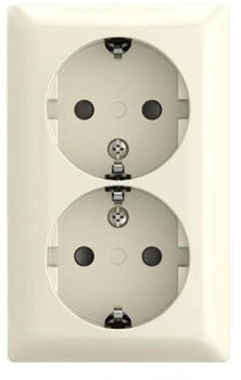 Busch-Jaeger 202EAPBJ-522 SCHUKO&reg; Doppelsteckdose Safety+ Aufputz 2TKA00005532 202EAPBJ522