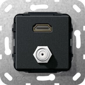 Gira 567510 HDMI SAT-F-Buchse Kpl. Einsatz Schwarz m