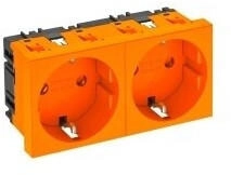 OBO Bettermann 6120024 Steckdose 0° 2-fach Schutzkontakt 250V 10/16A Polycarbonat reinorange RAL 2004 STD-D0 ROR2