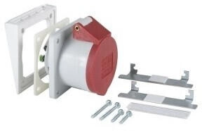 Schneider Electric 5960100 3-Phasen CEE-Steckd. CEE 416-6 440V/16A rot inkl.Rahmen Etikettenf. 5x 2 5mm²