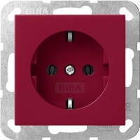 Gira System 55 Steckdose, 1f, rot, gl&auml;nzend, Unterputz, Steckdose CEE 7/3 (Typ F),