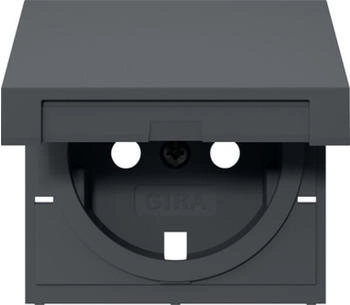 Gira 492228 Abdeckung f&uuml;r Schuko Steckdose mit Klappdeckel Anthrazit