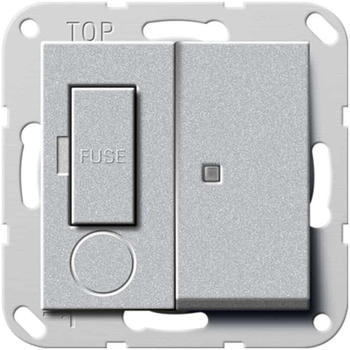 Gira 278726 Fused outlet 13A schaltbar Sys55 Alu