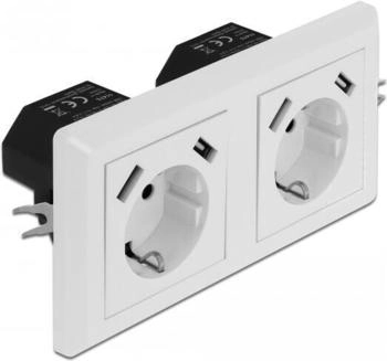 DeLock Steckdose - 2P+E - Typ F USB - 2-fach - 2 Steckdosen 4 USB-Anschl&uuml;sse