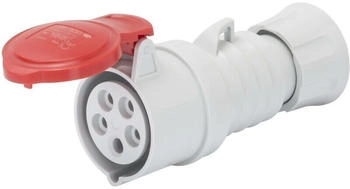 Gewiss Guys GW62019H Niederspannungs-Schraubverbindung gerade hohe Leistung IP44/IP54 6 Referenzen 3P+E-Pole 380V-415V 32 A 50 Hz/60 Hz Rot
