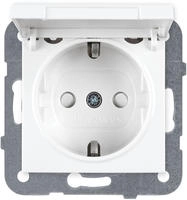 Panasonic Plus 55 Schutzkontakt- Steckdose mit Klappdeckel WDTT03102WH