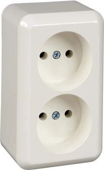 ELSO 395904 Steckdose 2-fach 16A ohne Schutzkontakt Contura Schraubklemme reinweiß