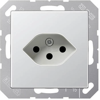 Jung A1520-13BFSEVAL Steckdose nach Schweizer Norm (Thermoplast bruchsicher) Aluminium Serie A