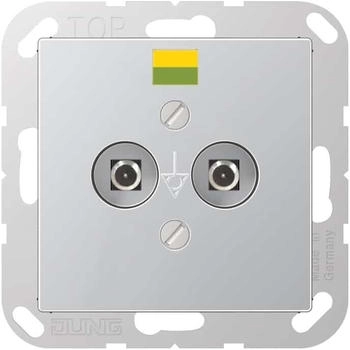Jung A565-2AL Potentialausgleich-Steckdose (Duroplast) Aluminium Serie A