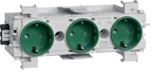 Hager GS30016029 Steckdose 3-fach front grün