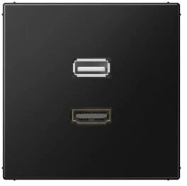 Jung MALS1163SWM Multimedia-Anschlusssystem HDMI / USB 2.0 Serie LS graphitschwarz matt