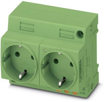 Phoenix Contact 0804050 Doppelsteckdose EO-CF/PT/LED/DUO/GN EOCFPTLEDDUOGN - 2 Stück