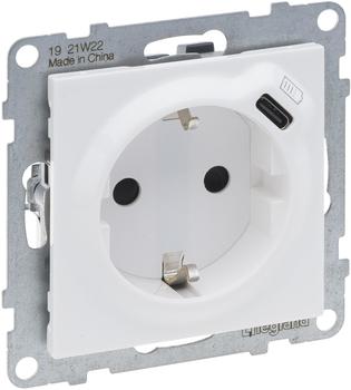 Legrand 765126 SEANO Schutzko-Steckdose + USB-C mit Steckklemmen Farbe: Ultraweiß 1