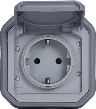 Legrand 069834L Plexo New FRUP Schutzkontakt-Steckdose SL mit Krallen EB IP44 IK08 Grau 1